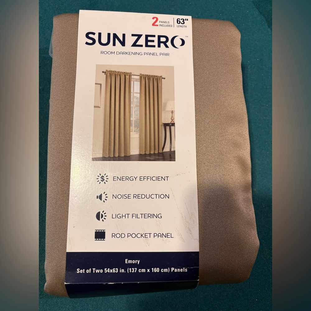 Brand new set of Sun Zero Emory Room Darkening Pair in Taupe